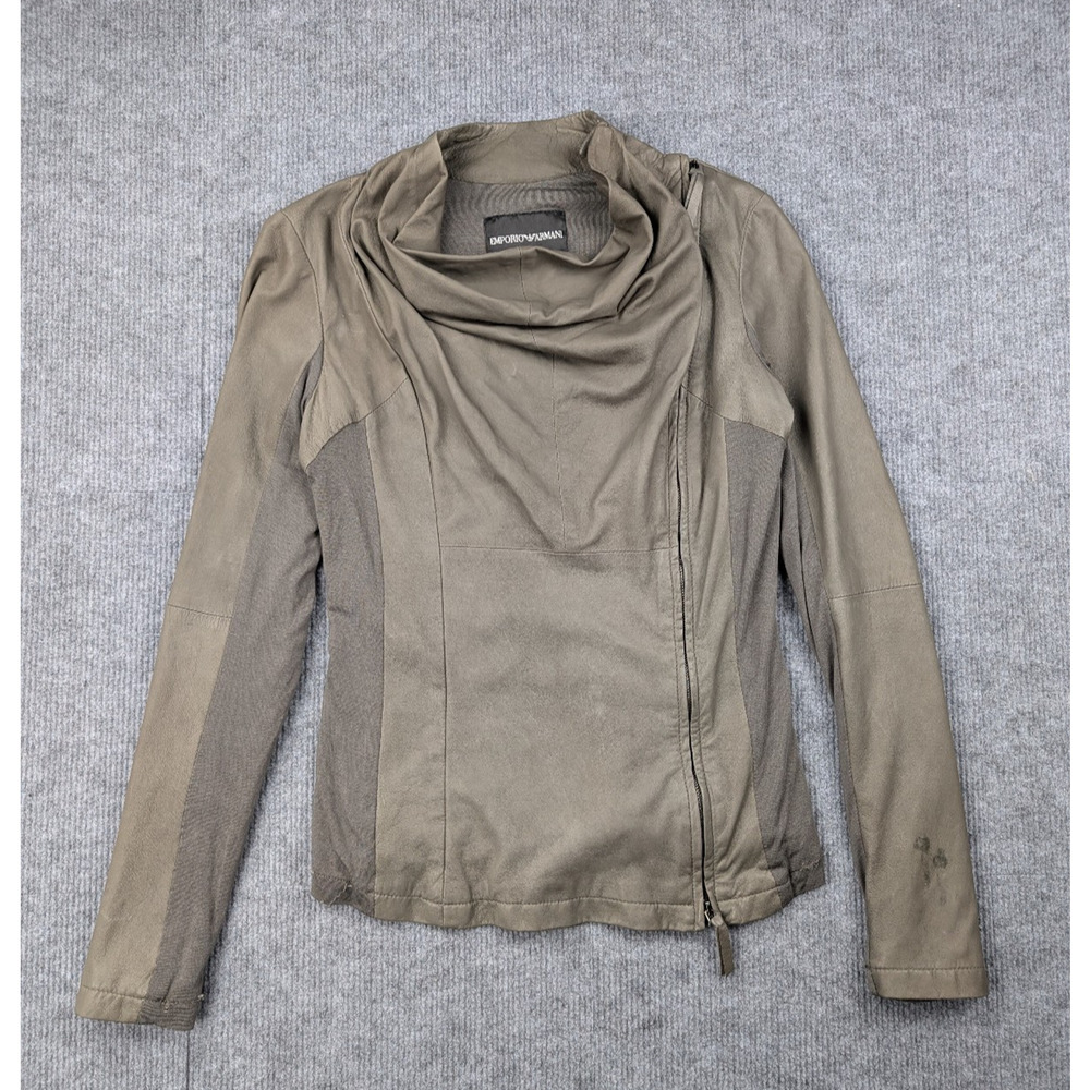 Emporio Armani Lamb Leather Jacket Womens 40 Quiet Luxury Designer Old Money